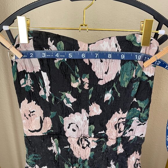 Club Monaco XS Black Floral Boned Corset Jumpsuit Elegant Party Look - Picture 7 of 12